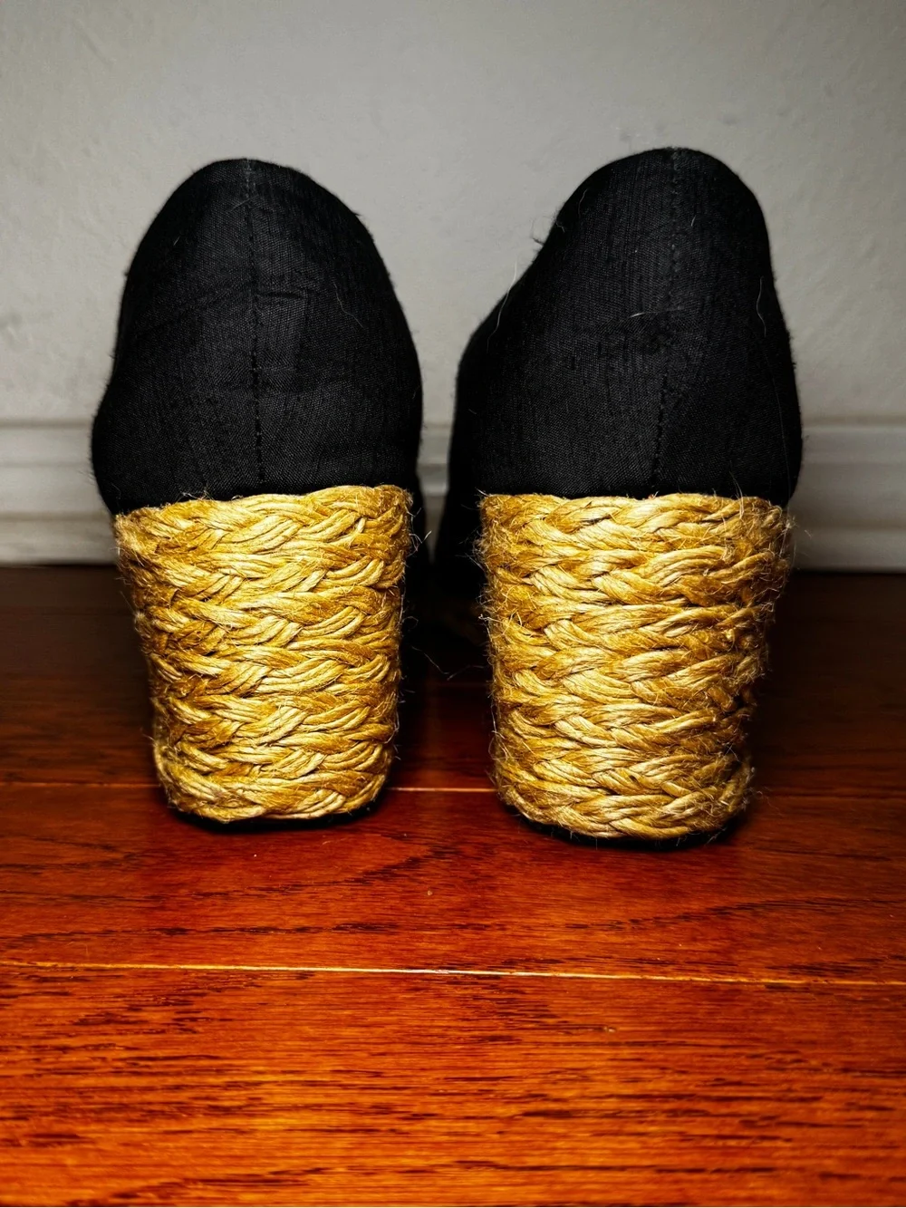 Lauren Ralph Lauren | Women’s Cecilia Black Espadrille Wedge Peep-Toe Size 10B
